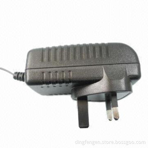 UK plug power adapter with BS, GS and TUV approvals, 18W, 5V/9V/12V output
